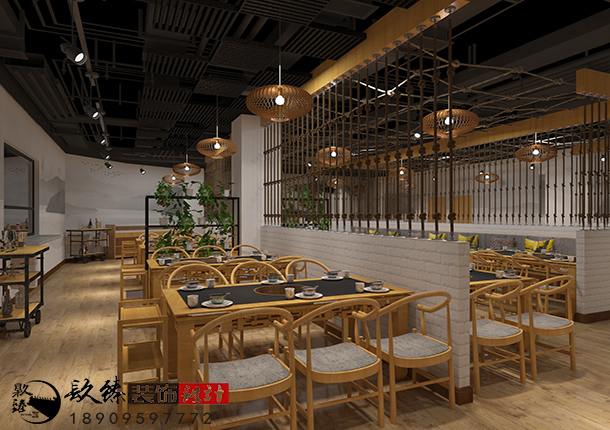 银川火锅店装修设计|本土特色的粥底火锅店设计案例