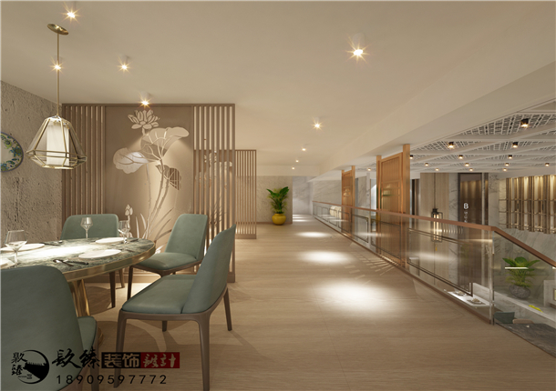 纳家楼|中式淡雅风银川餐厅装修设计|镹臻装饰