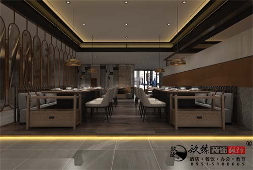 银川餐厅装修设计效果图|镹臻设计